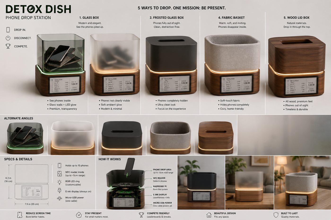 Or maybe I’m a box? Glass, frosted glass, black, fabric, or wood.